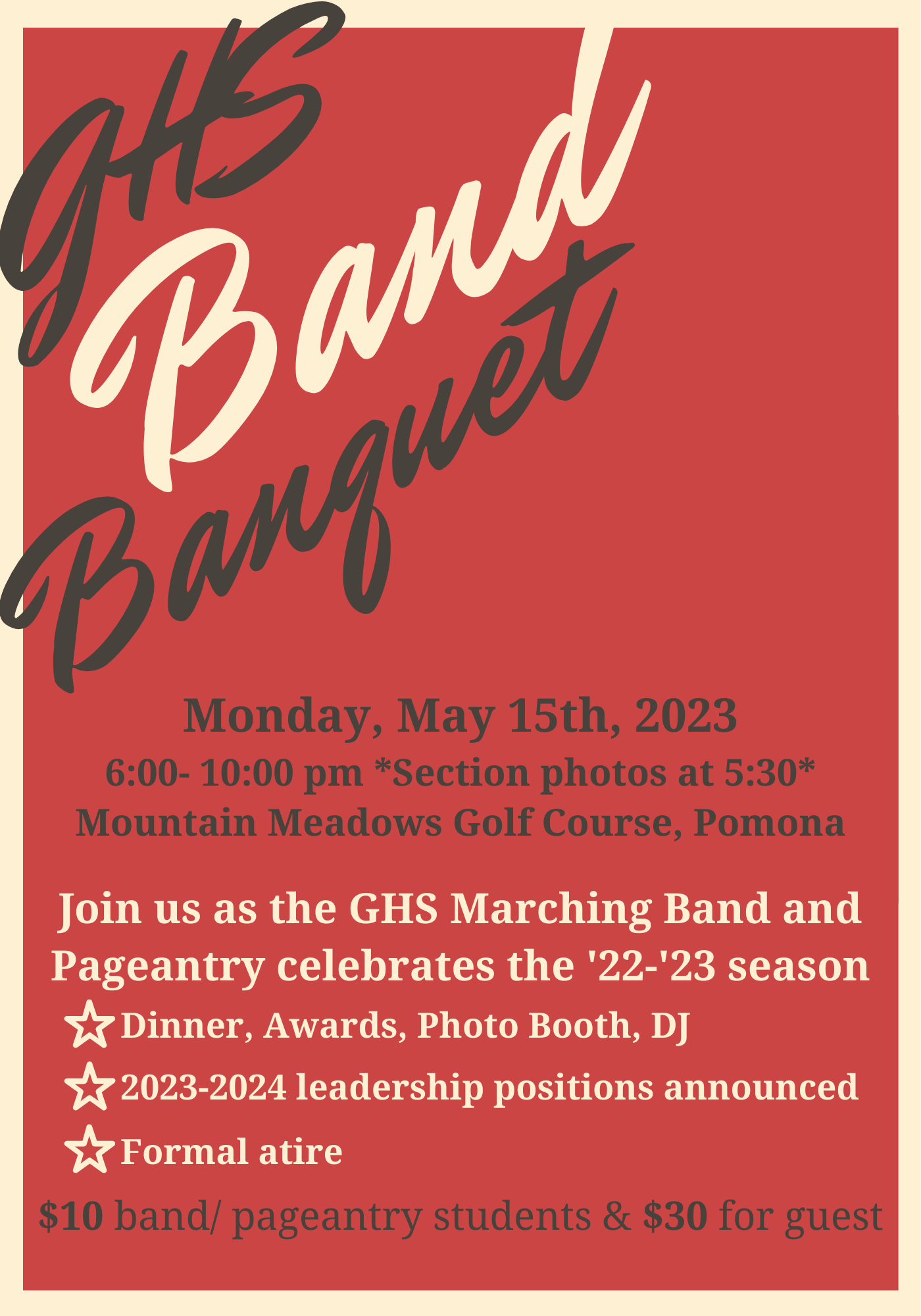 Band Banquet | Glendora Tartan Band & Pageantry - Official Site